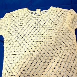 Sostanza white crochet crewneck short sleeve large